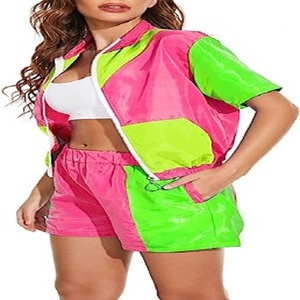 Ensemble 2 pièces Out door running set Zipper Top et short élastique Fitness Custom logo woven active set windbreak set - Product Image 1