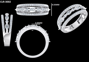 1.40 Ct Luxury Marquise & Round Lab Grown Diamond Half Eternity Wedding Band, 10K/14K <b>White</b> Gold Stackable Band, Valentine Gift - Product Image 6