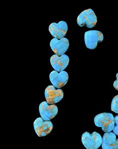 Cuivre Turquoise En Forme De Coeur Briolette Pierres Précieuses Cuivre Turquoise Coeur Perles Turquoise Coeurs À Facettes Pour La Fabrication De Bijoux - Product Image 3