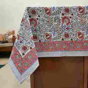 Sanvi K Handicrafts Dahlia Forest, nappe en coton 100% véritable, imprimée à la main, 60'' x 90'', couvre-table - Product Image 5