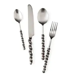 Ensemble de couverts en acier inoxydable de qualité supérieure avec manche en bois, parfait pour les ustensiles de cuisine et les repas d'hôtel, fournitures de cuisine de luxe - Product Image 5