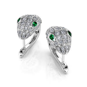 Jeulia Sterling Silver Snake Shape <b>Stud</b> <b>Earrings</b> with Zircon and Diamond for Wedding and Party - Product Image 3