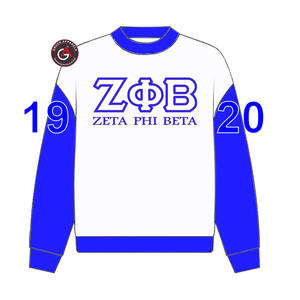 Personnalisé grec Zeta Phi Beta sororité et fraternité brodé attirail pull sweat - Product Image 1