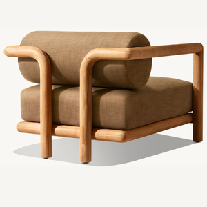 Sillón individual de estilo moderno hecho de madera ecológica, ideal para relajarse en la playa. - Product Image 6