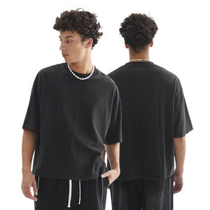 Boxy Heavyweight 300g Fabric <b>Weight</b> Eco-Friendly Breathable 100% Cotton Men's T-Shirt Luxury Vintage Regular Fit Custom <b>Blank</b> - Product Image 3