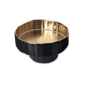 Centros de mesa de cena de boda Diseño hecho a mano Frutero de metal redondeado Cuenco de servicio recubierto de polvo negro - Product Image 1