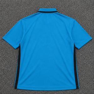 Men <b>Blue</b> Short Sleeve <b>Polo</b> <b>Shirt</b> Solid Color Knitted Quick Dry Regular Fit - Product Image 2