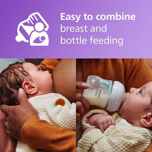 ขวดนมฟิลิปส์ AVENT ธรรมชาติตอบสนองสำหรับเด็กทารกขนาด4ออนซ์/125มล. พร้อม T2 0เมตร + จุกนมอัลตร้าแอร์ SCD837/10 - Product Image 5