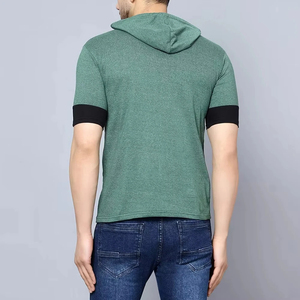 Custom Made Men's Half Zip <b>Fleece</b> Hooded T-<b>Shirt</b> with Zipper Winter Breathable Lightweight Casual Gym Street Style Logo Print - Product Image 6