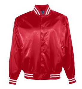 <b>Men's</b> Custom Logo <b>Baseball</b> Collar Fit Designs Plus Size Satin Bomber <b>Jackets</b> Sports Custom Winter Coat - Product Image 4