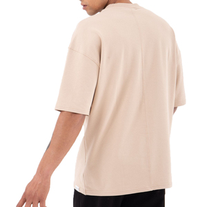 100% tissu en coton biologique surdimensionné basique T-shirt col rond manches courtes couleur Beige nouvelle tendance 2022 pour hommes t-shirts pour hommes - Product Image 3