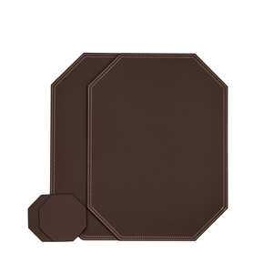 Tapis de table en pierre de salle à manger en cuir design Tapis de table de cuisine en cuir Forme carrée Set de table en cuir avec produit en vente - Product Image 5