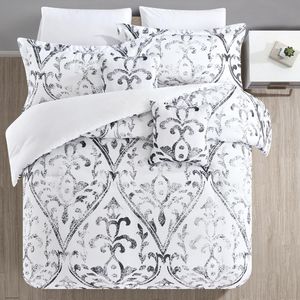 Sky | Juego de edredón 8 piezas, King, 260x240 cm, blanco y gris Juego de edredón de lujo para todas las estaciones - Product Image 3