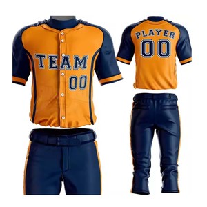 Nuevo uniforme de béisbol de alta calidad en blanco OEM con camisa y pantalón conjunto completo/Uniforme de logotipo bordado de trabajo en equipo transpirable de alta calidad - Product Image 1