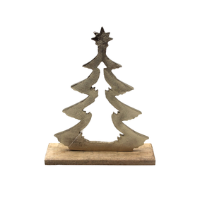 <b>Christmas</b> Decoration Aluminum/<b>Wood</b> X Mas <b>Tree</b> W/Base Matt Black PC Usage for Tabletop and Home Decoration Customized - Product Image 4