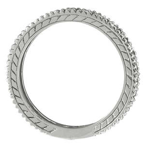 Anillo de Eternidad con Diamantes Azules y Bordes Milgrain, Oro Blanco de 14K, Corte Esmeralda de 1.00ct, Chapado en Rodio, Joyería Fina de Oro Amarillo - Product Image 1