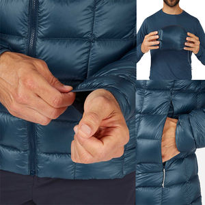 La mejor calidad de poliéster de nailon con cuello levantado brillante a prueba de viento ligero invierno cremallera Venta caliente chaqueta precio barato hombres - Product Image 4