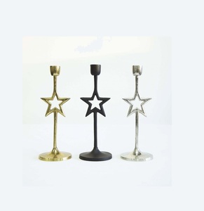 Metal <b>Candle</b> <b>Holder</b> for Christmas Decor Use Set of 3 Metal <b>Candle</b> <b>Holder</b> With <b>Star</b> Design - Product Image 1