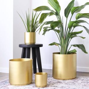 Pots de fleurs et jardinières modernes en métal avec finition mate lisse et forme arrondie Nouvelle arrivée Décor de jardin urbain - Product Image 5