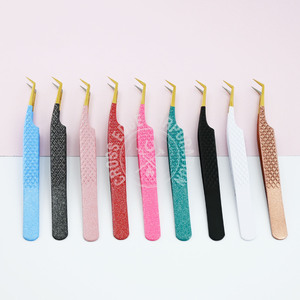 Pince à cils professionnelle légère et antidérapante pour technicien en extension de cils, pointe en fibre, volume 45, outil individuel pour pose de cils – Meilleure vente - Product Image 1