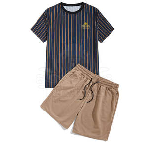Vêtements décontractés Ensembles courts sur mesure Ensembles courts avec logo personnalisé Marque privée Ensembles courts fabriqués au Pakistan - Product Image 1