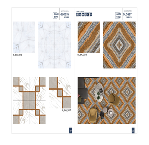 Modern Design 600x600mm Glossy Porcelain Floor <b>Tiles</b> for Interior Use 8mm Thick High Quality Apartment Use From India - Product Image 1