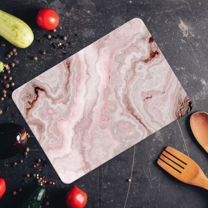 Planche à découper en marbre blanc rose pastel de luxe pour la cuisine, servir du fromage, des fruits, du pain, des plateaux et des occasions de cadeaux en provenance d'Inde - Product Image 6