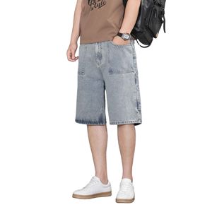 Men's Big Tall Summer <b>Denim</b> Shorts 100% Cotton <b>Stretch</b> Elastic Casual Over size Relaxed Fit Blue/Black Workwear for Outdoor - Product Image 1