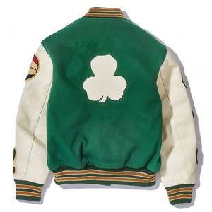 Ventas al por mayor verde personalizado bordado Diseño Varsity chaquetas de los hombres de moda Letterman hombre chaquetas causales chaquetas para hombre transpirable - Product Image 2