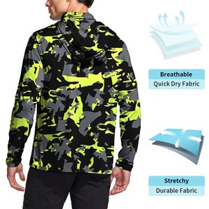 Logotipo personalizado Hombres Caza Camo Camisas Upf 50 + Protección Uv Ropa de pesca de secado rápido Camisas de pesca de manga larga con capucha - Product Image 4