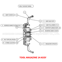 Ensemble de préhension d'outils Brother S2C 14T pour perceuse-visseuse à magazine ATC Brother TC-S2C 14T, pièces de rechange