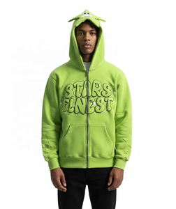 Sweat-shirts à capuche zippés respirants et chauds pour l'hiver, style streetwear hip-hop, fabriqués en usine, services OEM, vente en gros - Product Image 4