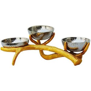 Bol en Aluminium pour Table de cuisine, 4 pièces, Design bol de service pour le design des fleurs, fini couleur or, forme ronde, meilleure qualité - Product Image 6