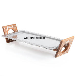 Bandeja de chocolate rectangular de metal ecológica hecha a mano plato de lujo moderno diseño personalizable venta al por mayor más vendidos - Product Image 1