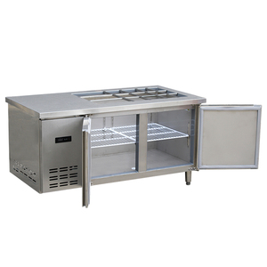 Table de préparation réfrigérée professionnelle en acier inoxydable pour salades et sandwichs, équipement de réfrigération pour bar à sandwichs, comptoir de préparation supérieur pour restaurant - Product Image 3