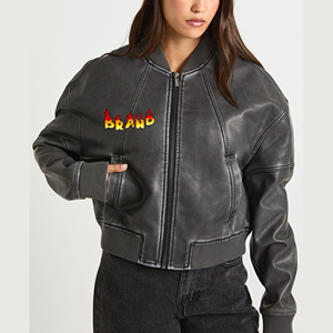 Dernière arrivée veste universitaire en cuir de vache biologique pour femmes OEM/ODM veste universitaire confortable et respirante nouveau design chaud - Product Image 6