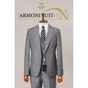 Traje de Hombre de 2 Piezas, Corte Entallado, Transpirable, de Un Solo Botón, 80% Lana, 20% Poliéster, Estilo Formal Elegante, Moderno y con Estilo - Product Image 6