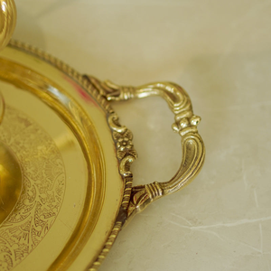 Ensemble de service de crème glacée en laiton de luxe, écologique, 6 bols ornés avec cuillères assorties, plateau élégant, desserts, parfaits, mariage - Product Image 4