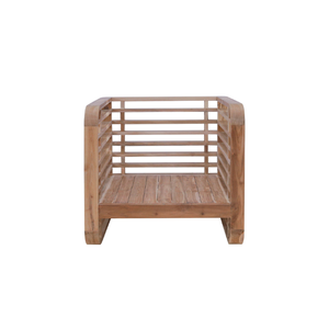 Sofá Individual de Madera de Teca Stockton para Exteriores, Madera de Teca Maciza Resistente al Agua para Jardín y Villa - Product Image 1