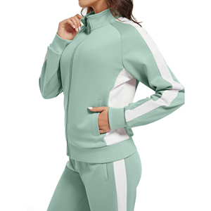 2025 Winter Hooded Solid Printed Breathable <b>Women</b> Zipper Tracksuits Polyester/Cotton 2 in 1 Design Windproof High Quality - Product Image 6