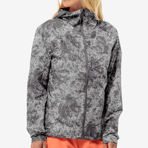 Veste fonctionnelle camouflage grande taille avec grille personnalisée pour femmes, poche poitrine, capuche fixe, ourlet réglable, coupe-vent, randonnée, vestes d'extérieur - Product Image 1
