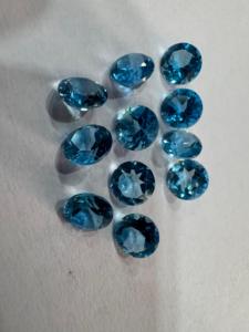 คุณภาพสูง8mm รอบเหลี่ยมเพชรพลอยหลวมธรรมชาติลอนดอนบลูโทปาซ - Product Image 2