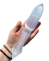 Couteau en sélénite, couteau en cristal blanc, lame de sabre en pierre précieuse polie et sculptée, de haute qualité, prix de vente en gros