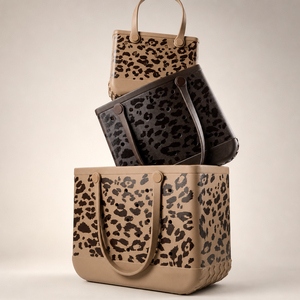 Bolsa de playa EVA personalizada impresa, bolsa grande impermeable de EVA, bolsa con estampado de leopardo lavable y duradera en varios tamaños para playa y piscina - Product Image 1