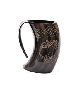Fait à la main du fabricant 100% véritable corne de buffle bière café tasse à vin conception de corne à boire de boeuf haute finition utilisation de fête meilleur vendeur - Product Image 3