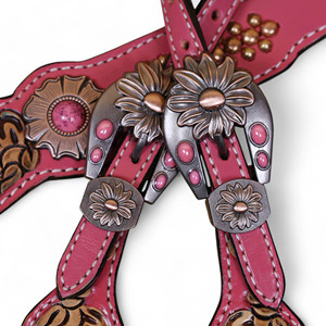 Prêt à expédier Western Horse Headstall et collier de poitrine en cuir usiné à la main Headstall Horse Tack Sets Custom Manufacturer - Product Image 6