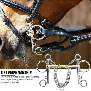 อุปกรณ์บิตม้าเพลแฮมสแตนเลสอย่างดี พร้อมห่วงเกี่ยวแบบข้อต่อ สำหรับม้า - Product Image 3