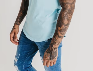 Camisetas de Jersey de Algodón de Alta Calidad para Hombre, Cuello Redondo Básico, Personalizables con Impresión Frontal, Ajuste Musculoso, Algodón/Poliéster - Product Image 6