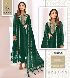 ชุดเดรส anarkali ยาวแต่งด้วยด้ายและปักลายสำหรับผู้หญิงหรือเด็กผู้หญิง - Product Image 5