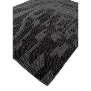 Alfombra Tesoro Hwv-51018 Tejida a Mano de Lana y Viscosa, Gris y Negra con Estampado Animal para Uso Doméstico - Product Image 2